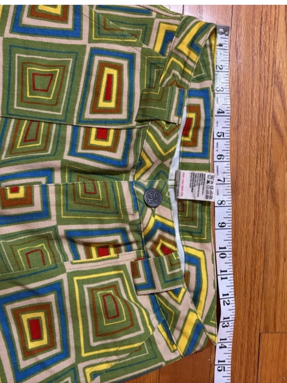 Lucy & Yak Geometric Green Square Print Pants - Picture 3 of 7